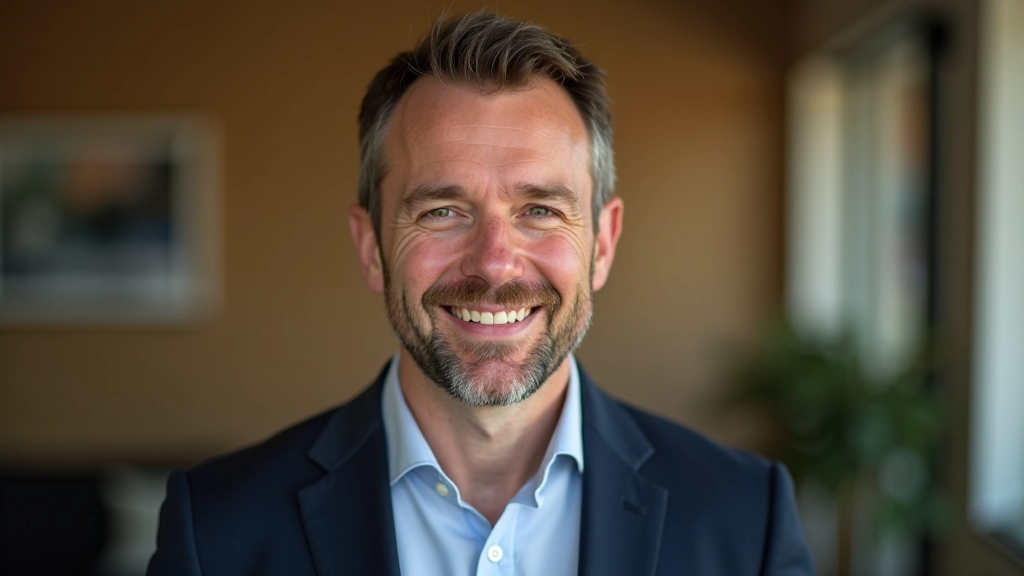 Michael, interior wellness coach, portrait from chest up, approachable expression, even lighting