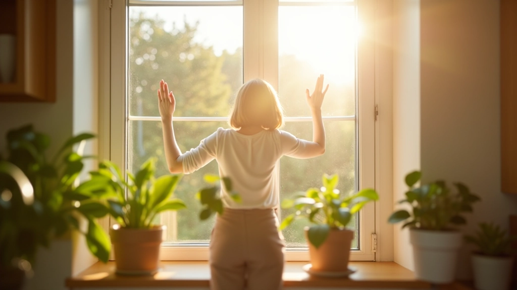 Bright kitchen with open windows and natural morning light for healthy ventilation